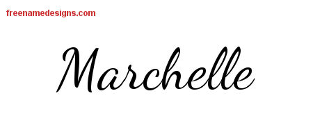 Lively Script Name Tattoo Designs Marchelle Free Printout