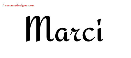 Calligraphic Stylish Name Tattoo Designs Marci Download Free