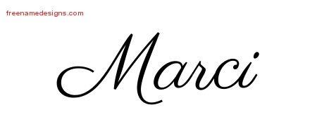 Classic Name Tattoo Designs Marci Graphic Download