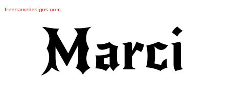 Gothic Name Tattoo Designs Marci Free Graphic