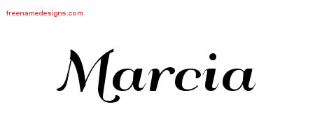 Art Deco Name Tattoo Designs Marcia Printable