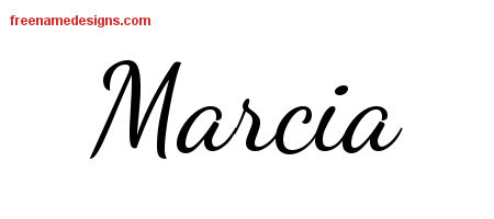 Lively Script Name Tattoo Designs Marcia Free Printout