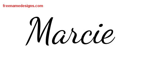 Lively Script Name Tattoo Designs Marcie Free Printout