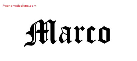 Blackletter Name Tattoo Designs Marco Printable