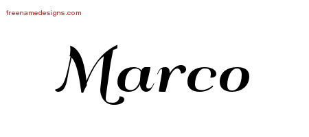 Art Deco Name Tattoo Designs Marco Graphic Download