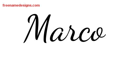 Lively Script Name Tattoo Designs Marco Free Download