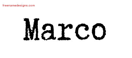 Typewriter Name Tattoo Designs Marco Free Printout