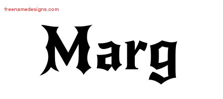 Gothic Name Tattoo Designs Marg Free Graphic