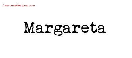 Vintage Writer Name Tattoo Designs Margareta Free Lettering