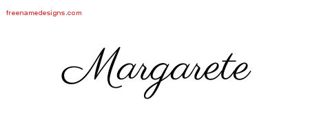 Classic Name Tattoo Designs Margarete Graphic Download