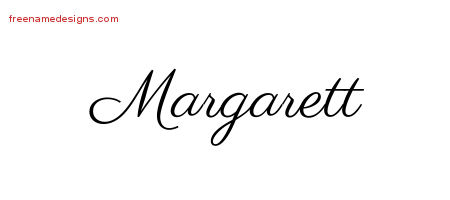 Classic Name Tattoo Designs Margarett Graphic Download