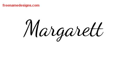 Lively Script Name Tattoo Designs Margarett Free Printout