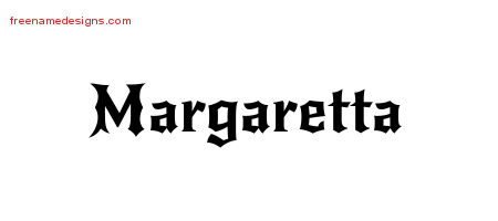Gothic Name Tattoo Designs Margaretta Free Graphic