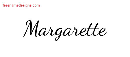 Lively Script Name Tattoo Designs Margarette Free Printout