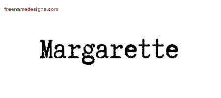 Typewriter Name Tattoo Designs Margarette Free Download