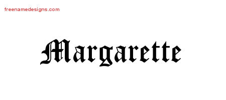 Blackletter Name Tattoo Designs Margarette Graphic Download