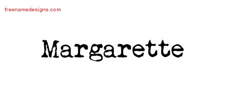 Vintage Writer Name Tattoo Designs Margarette Free Lettering