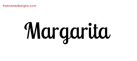 Handwritten Name Tattoo Designs Margarita Free Download