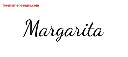 Lively Script Name Tattoo Designs Margarita Free Printout