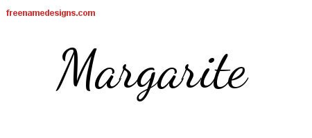 Lively Script Name Tattoo Designs Margarite Free Printout