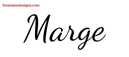 Lively Script Name Tattoo Designs Marge Free Printout