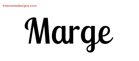 Handwritten Name Tattoo Designs Marge Free Download