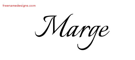 Calligraphic Name Tattoo Designs Marge Download Free