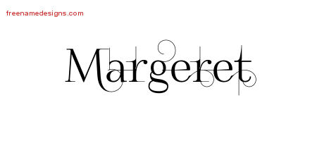 Decorated Name Tattoo Designs Margeret Free