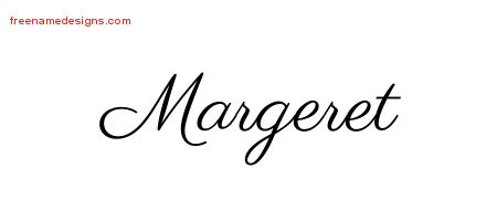 Classic Name Tattoo Designs Margeret Graphic Download
