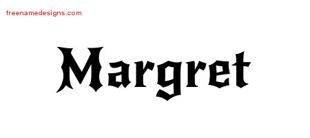 Gothic Name Tattoo Designs Margret Free Graphic