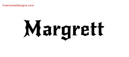 Gothic Name Tattoo Designs Margrett Free Graphic