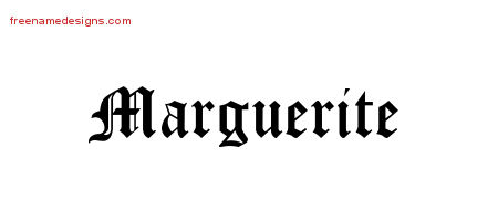 Blackletter Name Tattoo Designs Marguerite Graphic Download