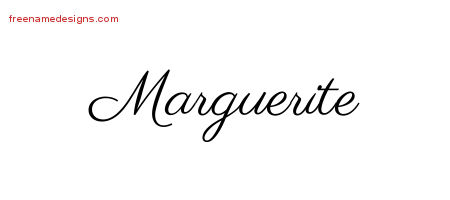 Classic Name Tattoo Designs Marguerite Graphic Download