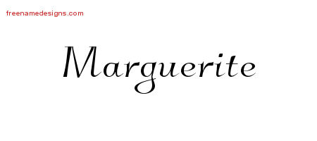 Elegant Name Tattoo Designs Marguerite Free Graphic