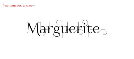 Decorated Name Tattoo Designs Marguerite Free