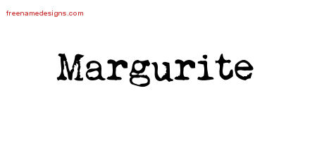 Vintage Writer Name Tattoo Designs Margurite Free Lettering
