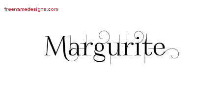 Decorated Name Tattoo Designs Margurite Free