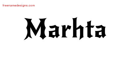 Gothic Name Tattoo Designs Marhta Free Graphic