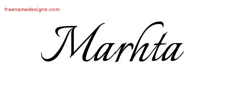Calligraphic Name Tattoo Designs Marhta Download Free