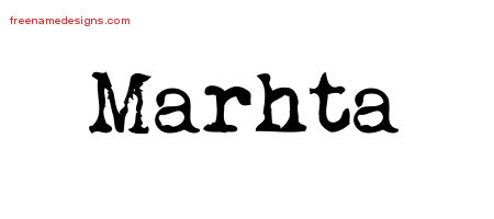 Vintage Writer Name Tattoo Designs Marhta Free Lettering
