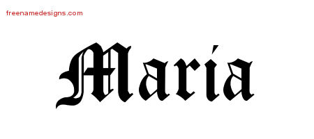 Blackletter Name Tattoo Designs Maria Graphic Download