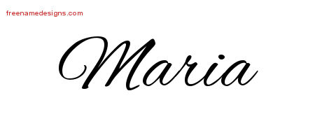 Cursive Name Tattoo Designs Maria Free Graphic