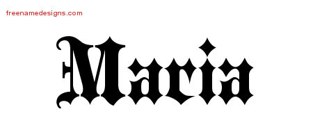 Old English Name Tattoo Designs Maria Free Lettering