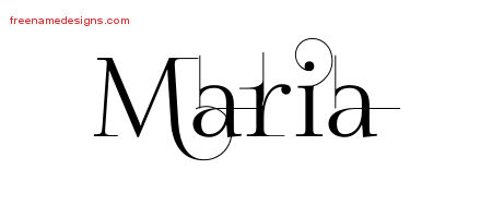 Decorated Name Tattoo Designs Maria Free Lettering