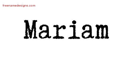 Typewriter Name Tattoo Designs Mariam Free Download