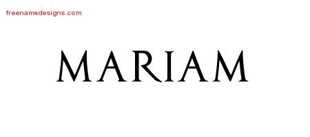 Regal Victorian Name Tattoo Designs Mariam Graphic Download