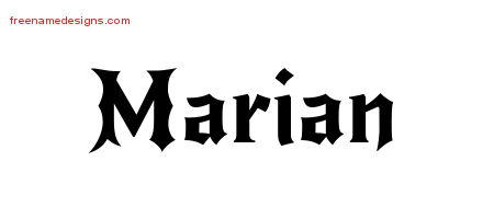Gothic Name Tattoo Designs Marian Free Graphic