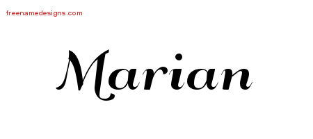 Art Deco Name Tattoo Designs Marian Printable