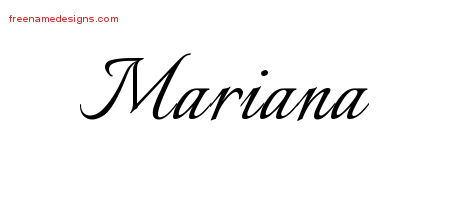 Calligraphic Name Tattoo Designs Mariana Download Free