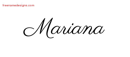 Classic Name Tattoo Designs Mariana Graphic Download